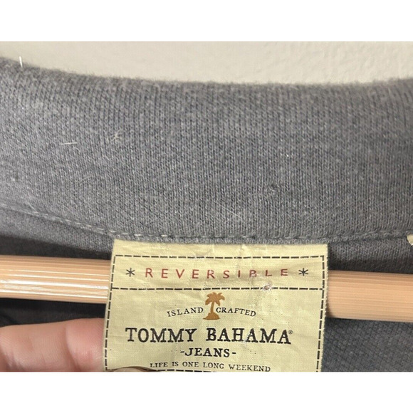 Tommy Bahama Sweater Reversable Quarter Zip Pull Over Men's XLarge Gray - Picture 5 of 6